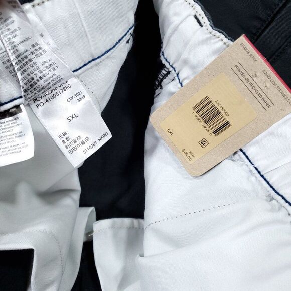 Levi's XX Chino EZ Shorts Elastic Drawstring Waist Black Size 5XL Relaxed Fit - Picture 4 of 9